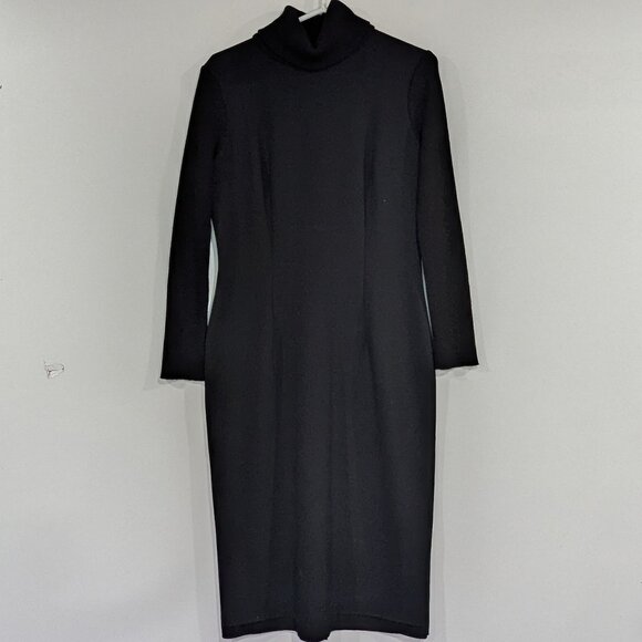 Votre Nom Ribbed Turtleneck Long Sleeve Dress Black VINTAGE Size 8 - Picture 1 of 3